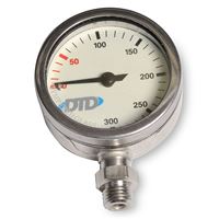 pressure gauge - 200 bar, 52 mm, Tempered glass, Nickel plated
