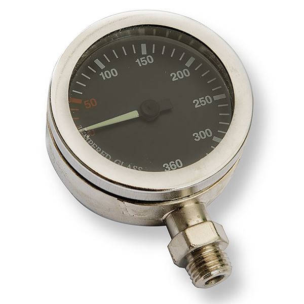pressure gauge - 250 bar, 52 mm, Tempered glass,  Black dial